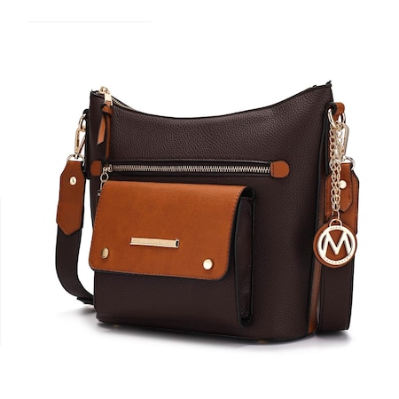 MKF Collection By Mia K. MKF-X673COF-COG Candace Cross-body Bag; Coffee & Cognac